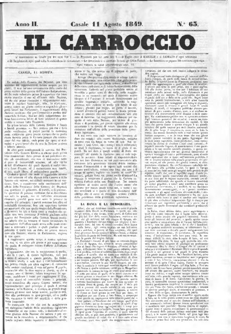 Il Carroccio - Edizione 63 del 11/08/1849